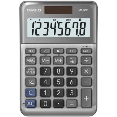 Számológép, asztali, 8 számjegy, CASIO "MS-80 F", szürke