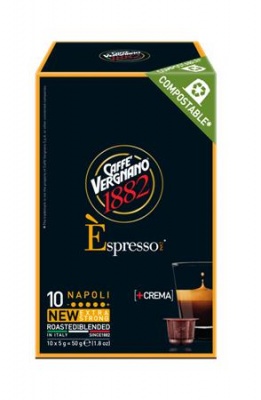 Kávékapszula, Nespresso® kompatibilis, 10 db, CAFFÉ VERGNANO "Espresso Napoli"