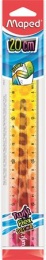 Vonalzó, műanyag, törhetetlen, 20 cm, MAPED `Twist N` Flex Decor Animals`, vegyes színek