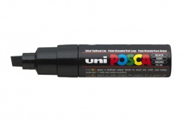 Dekormarker, 8 mm, vágott, UNI &quot;Posca PC-8K&quot;, fekete